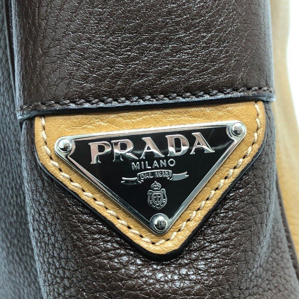 PRADA Brown Leather Shoulder Bag - Picture 8 of 11